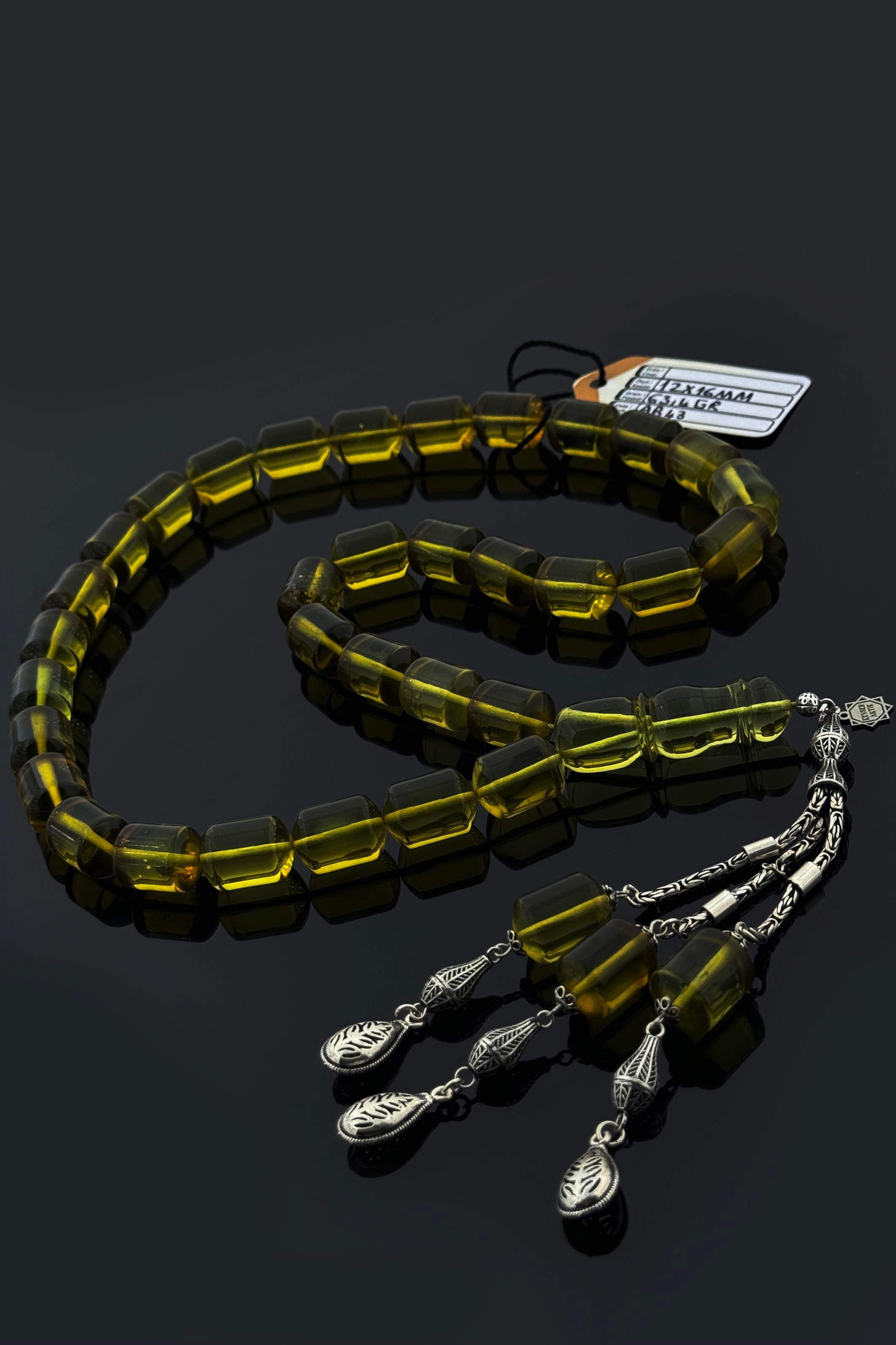 Dev Yeşil Damla Kehribar TesbihDev Yeşil Damla Kehribar Tesbih - Kevser AntikDamla Kehribar Tesbihler