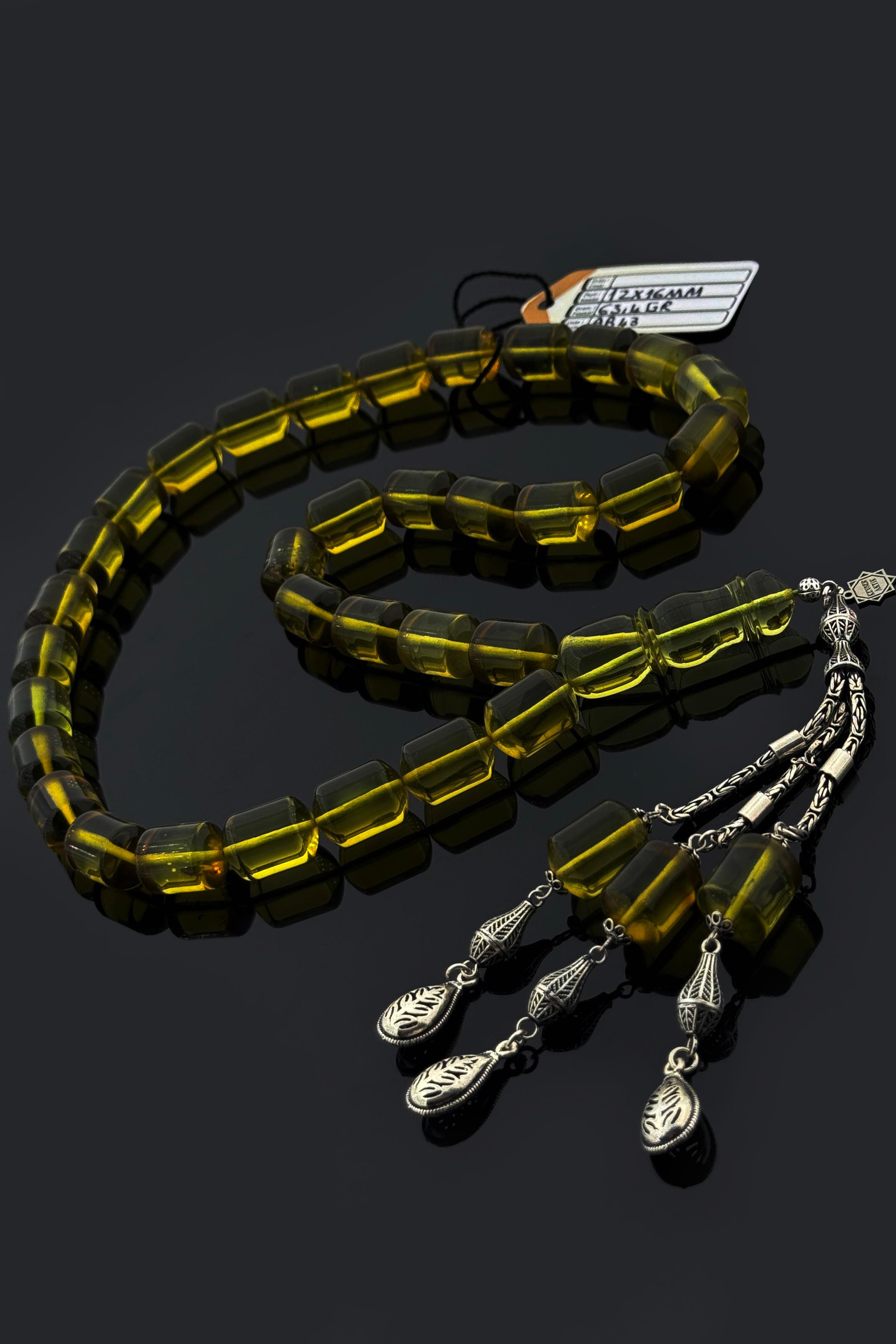 Dev Yeşil Damla Kehribar TesbihDev Yeşil Damla Kehribar Tesbih - Kevser AntikDamla Kehribar Tesbihler