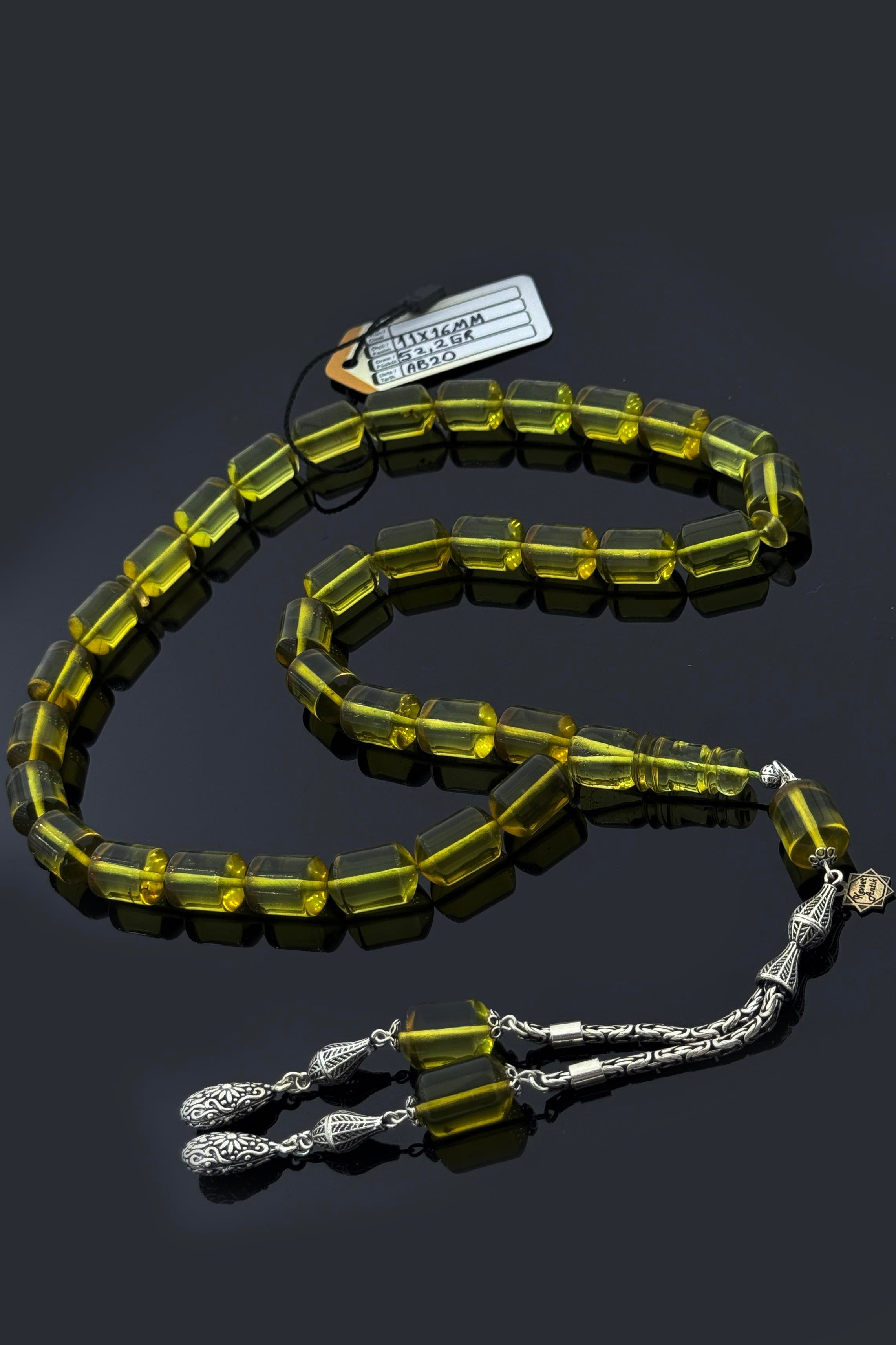 Dev Yeşil Damla Kehribar TesbihDev Yeşil Damla Kehribar Tesbih - Kevser AntikDamla Kehribar Tesbihler