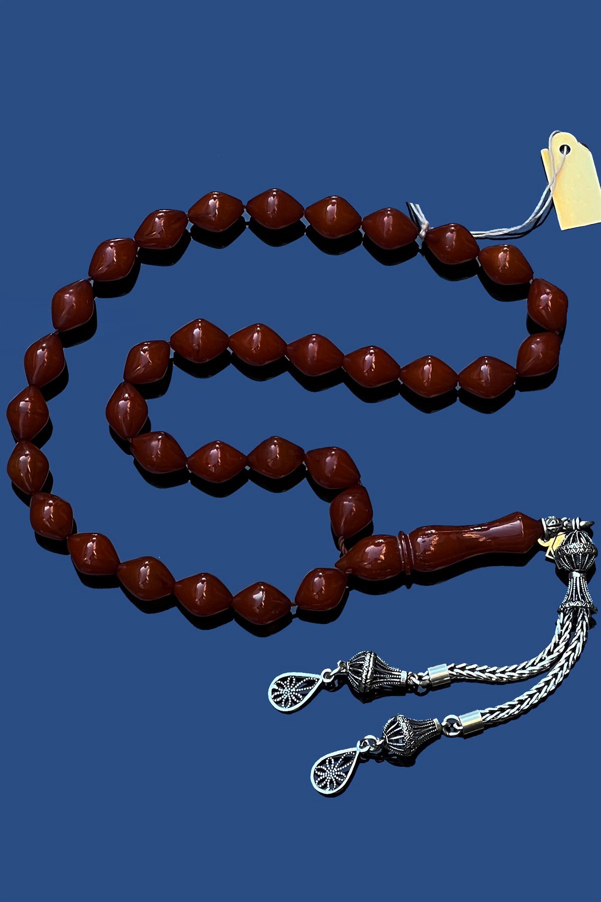 Eski Döküm Damarlı Sıkma KehribarEski Döküm Damarlı Sıkma Kehribar - Kevser AntikOsmanlı Kehribar Tesbihler