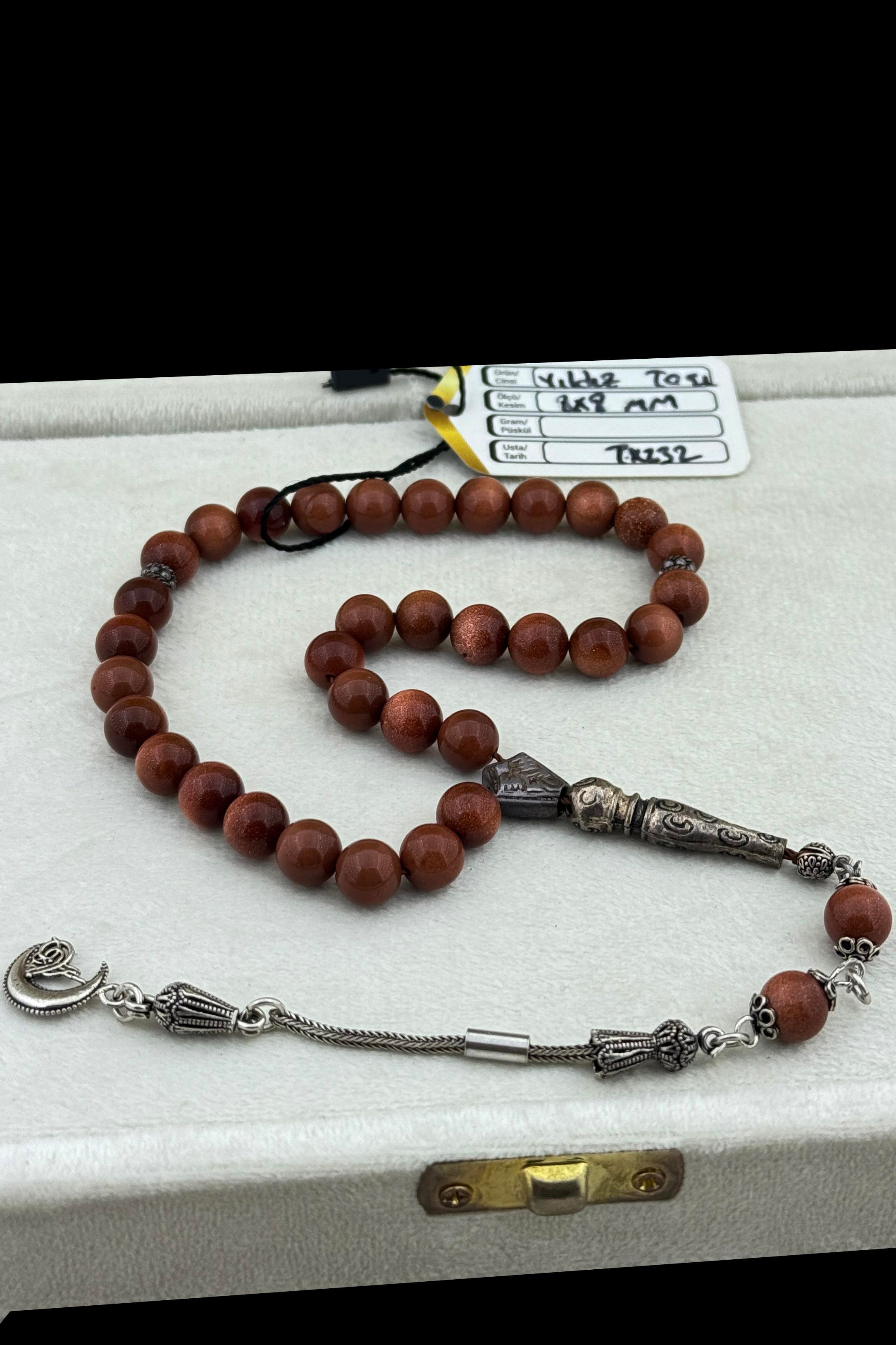 Goldstone Tesbih – Altın Parıltılı Lüks Doğal Taş ModelGoldstone Tesbih – Altın Parıltılı Lüks Doğal Taş Model - Kevser AntikDoğal Taş Tesbihler