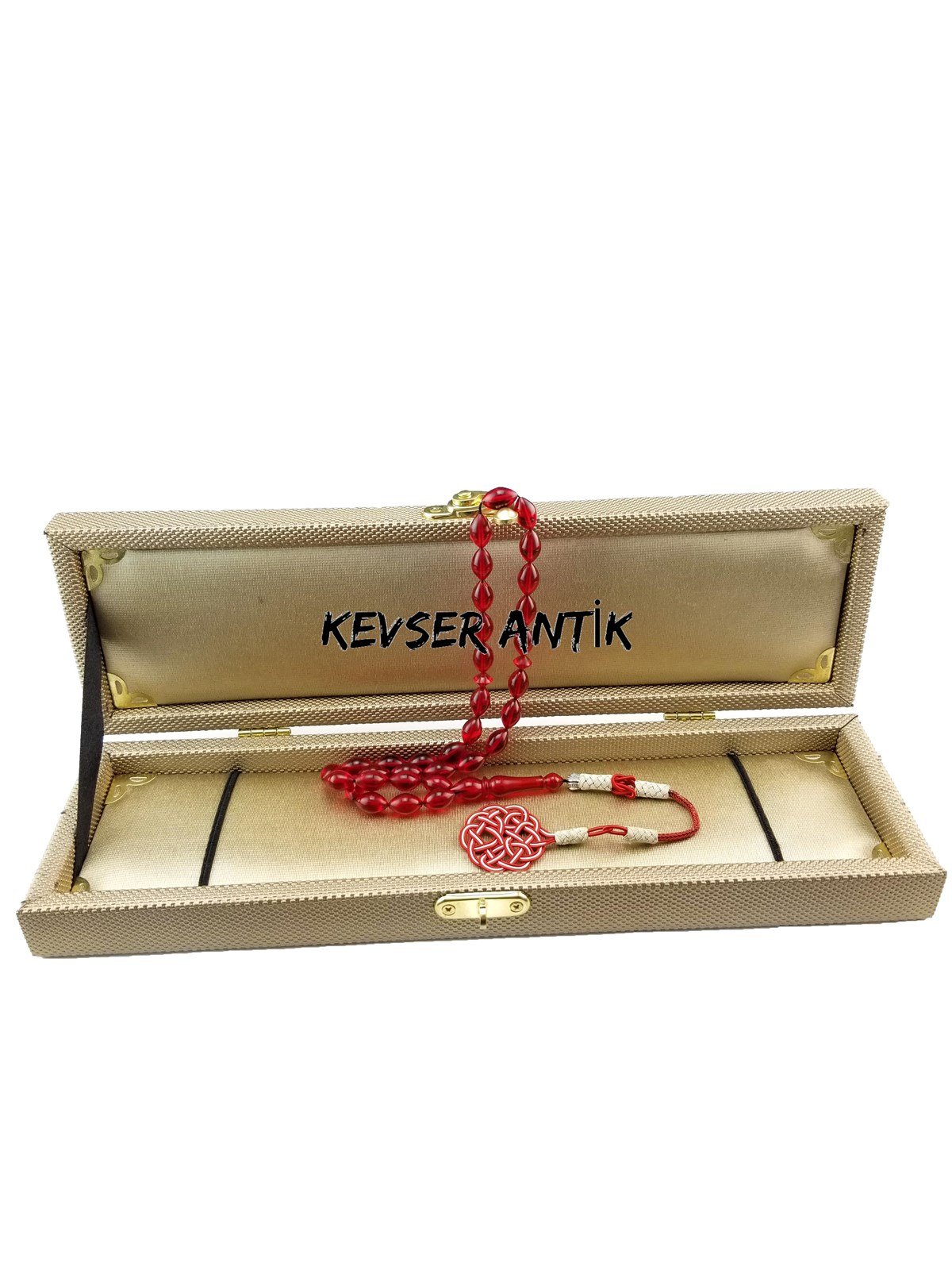 Kazaz Püsküllü Kızıl Kehribar Tesbih