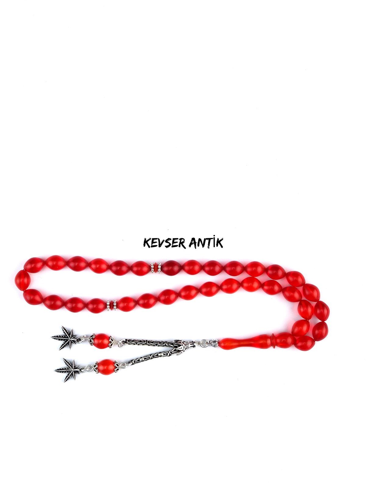 Kırmızı Ateş-i Kehribar Tesbih