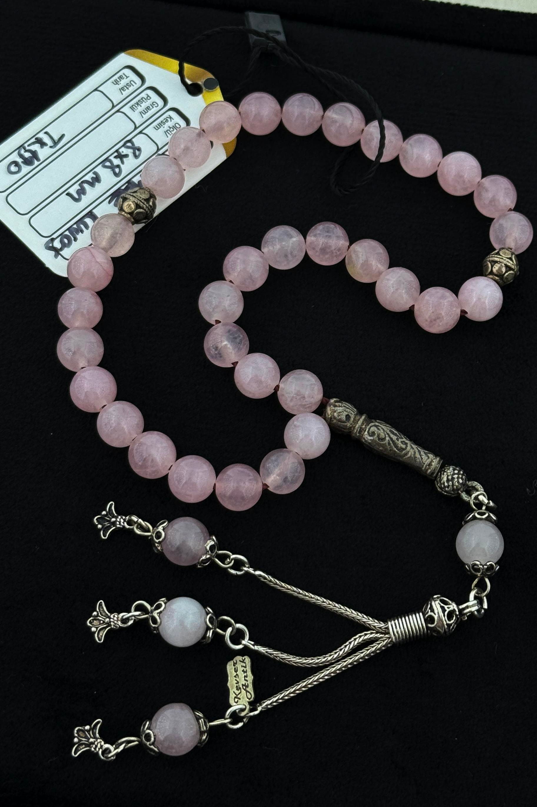 Pembe Kuvars Tesbih – Sevginin ve Zarafetin TaşıPembe Kuvars Tesbih – Sevginin ve Zarafetin Taşı - Kevser AntikDoğal Taş Tesbihler