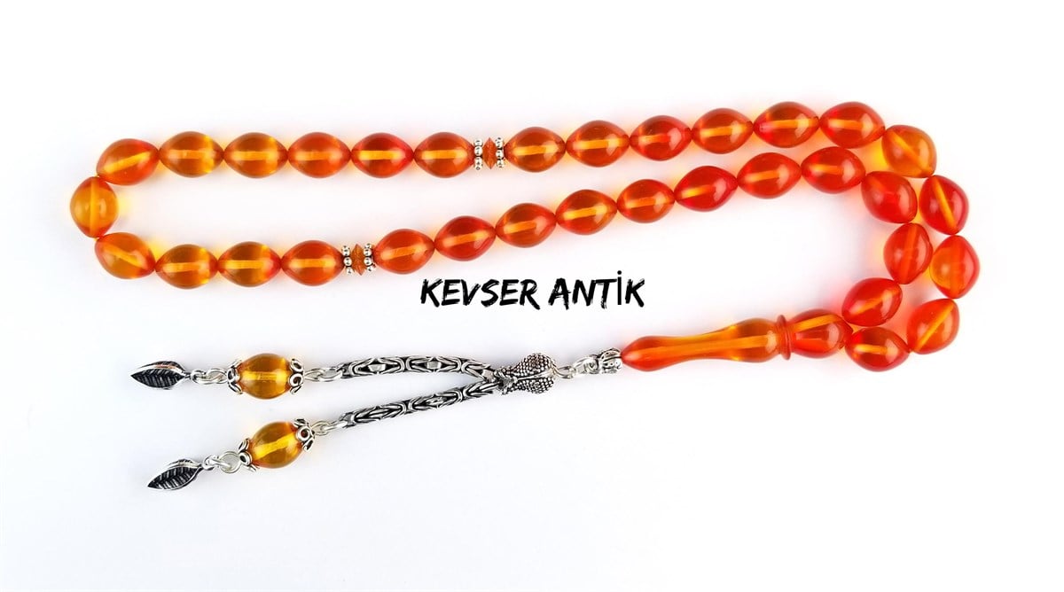 Sarı Kırmızı Kehribar Tesbih