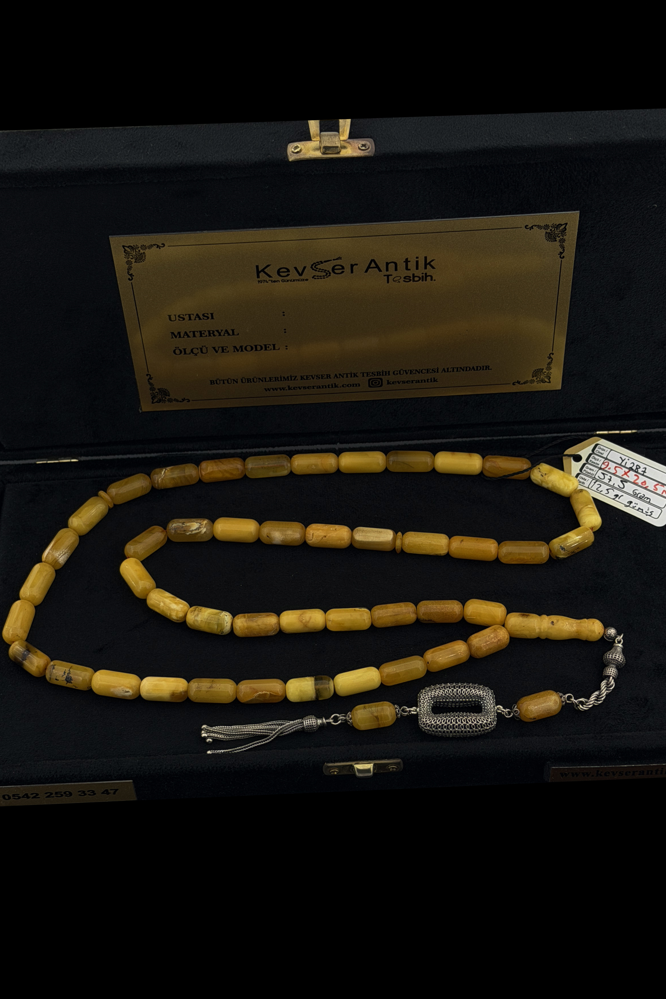 Seccar Kapsül Kehribar TesbihSeccar Kapsül Kehribar Tesbih - Kevser AntikDamla Kehribar Tesbihler