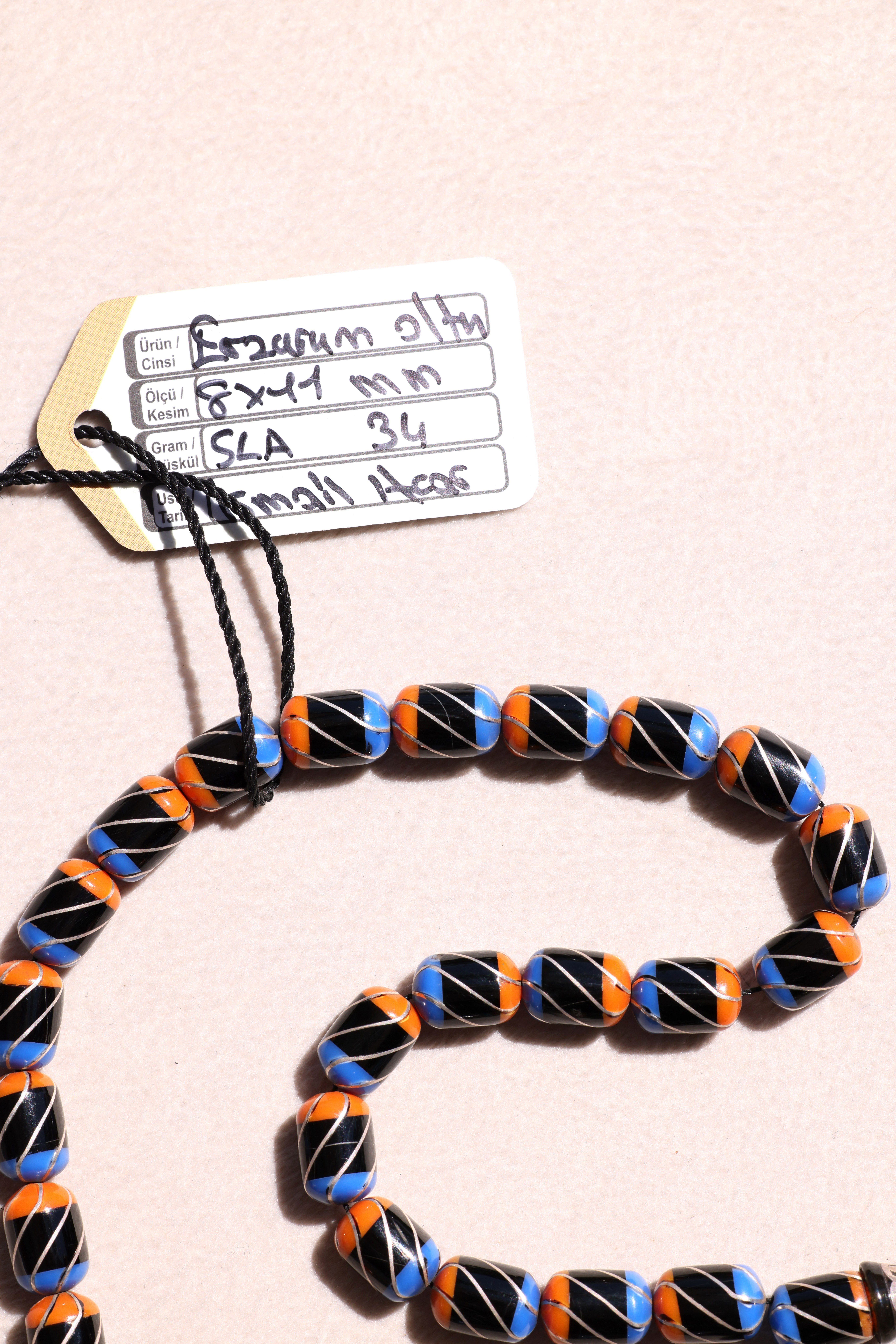 Turuncu Mavi Erzurum Oltu Taşı TesbihTuruncu Mavi Erzurum Oltu Taşı Tesbih - Kevser AntikErzurum Oltu Tesbihler