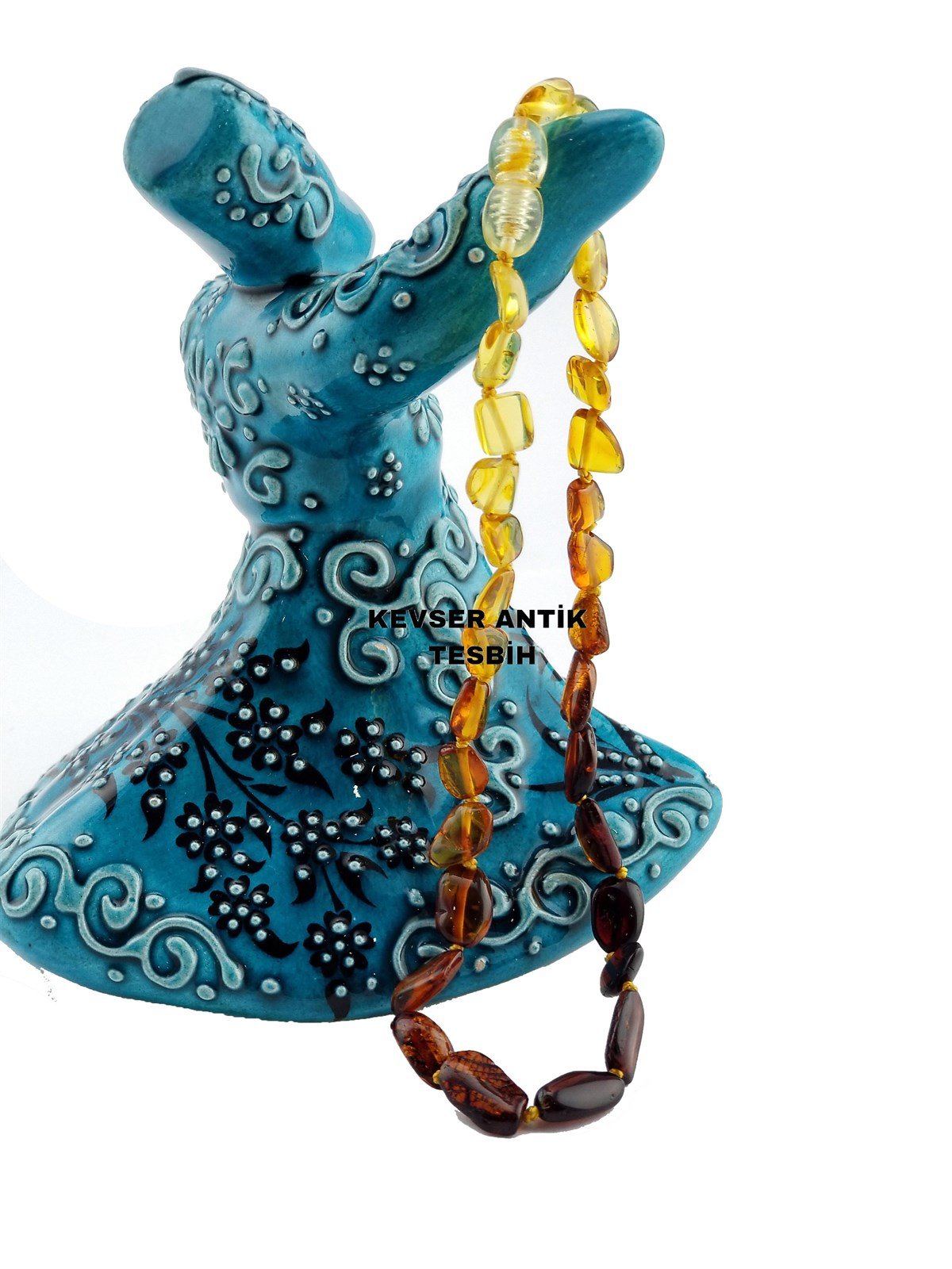 Yassı Kehribar Kolye