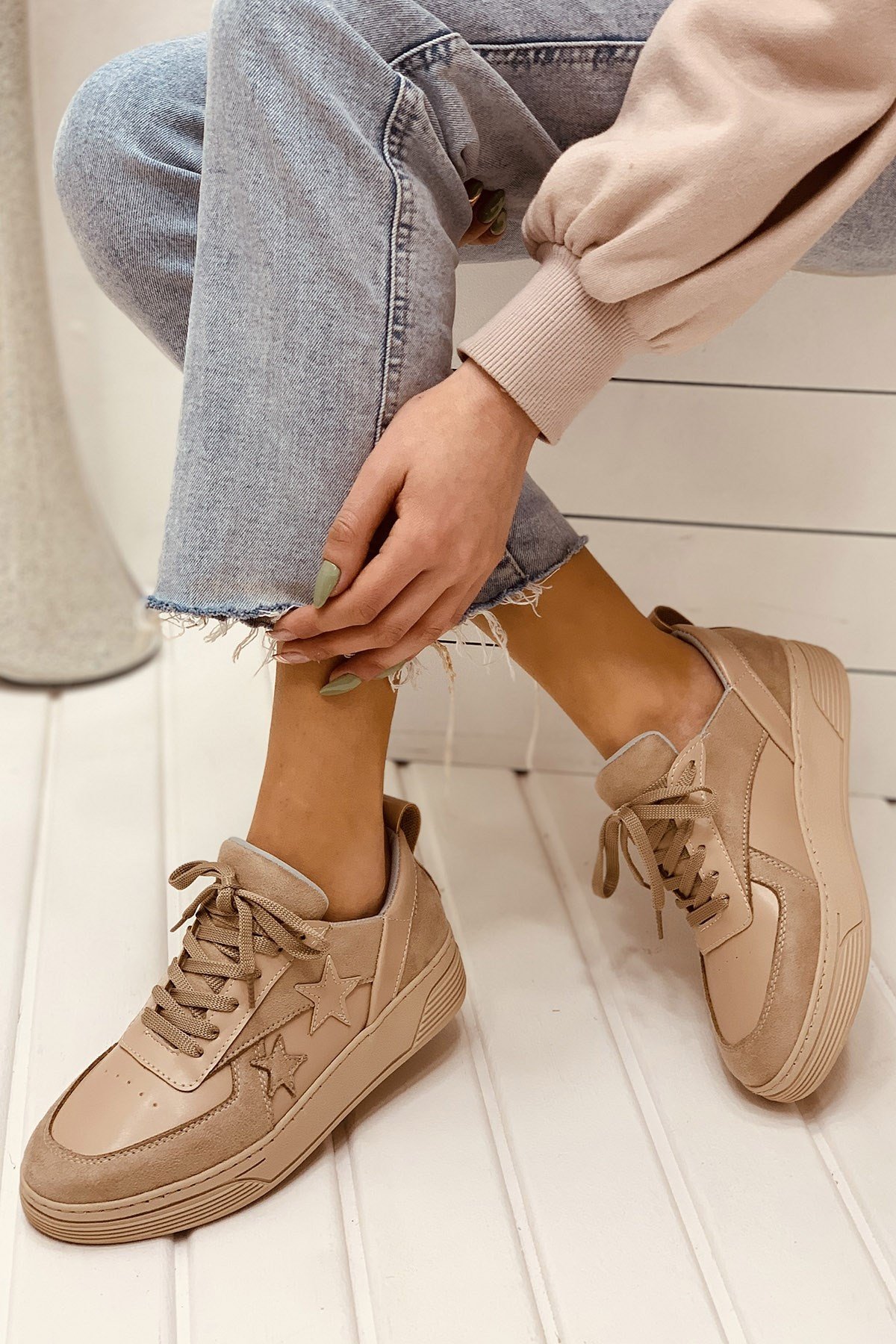 Ruvin Vizon Yıldızlı Bayan Spor Ayakkabı Sneakers
