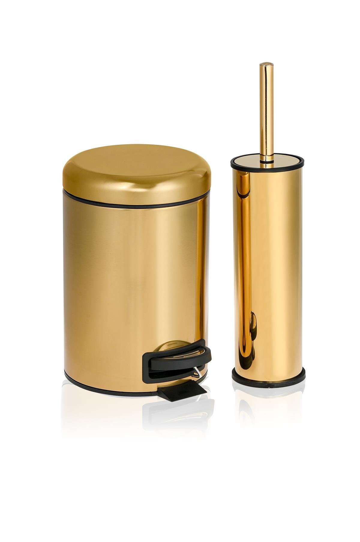 Noble life 2'li Banyo Seti 3 LT Kova+Wc Fırça Gold