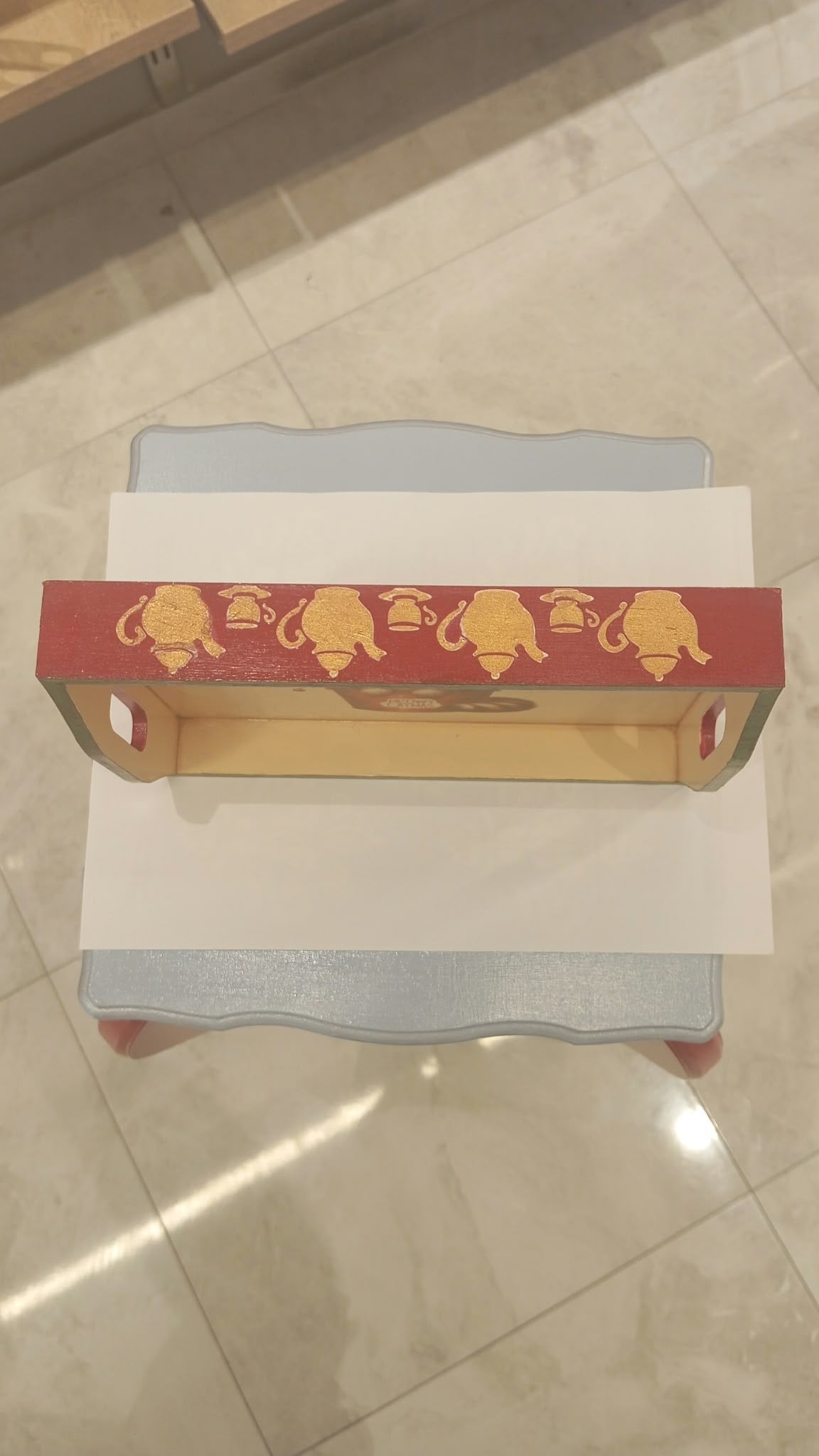 El boyama ahşap tepsi 23*17