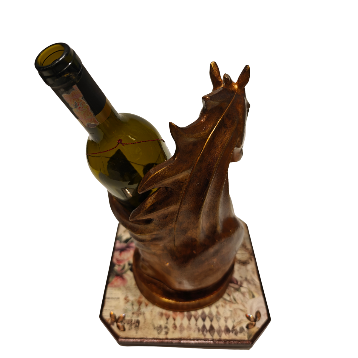Senneistersen At Figürlü Dekoratif Şarap Şişesi Tutucu Biblo