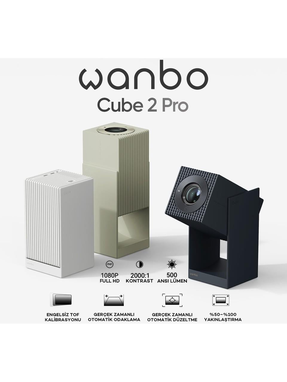 Wanbo Cube 2 Pro Projeksiyon Cihazı - Beyaz