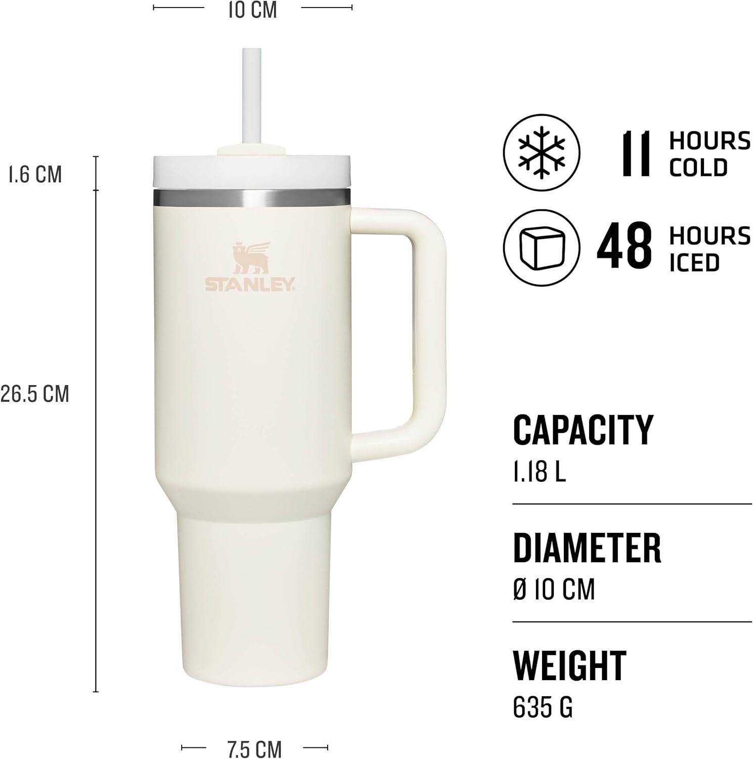 Quencher H2.O FlowState™ Tumbler Pipetli Termos | 1.18L Krem