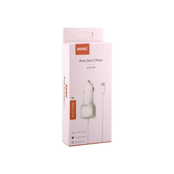 AVEC AV-QC7201 MICRO USB ARAÇ ŞARJ CİHAZI