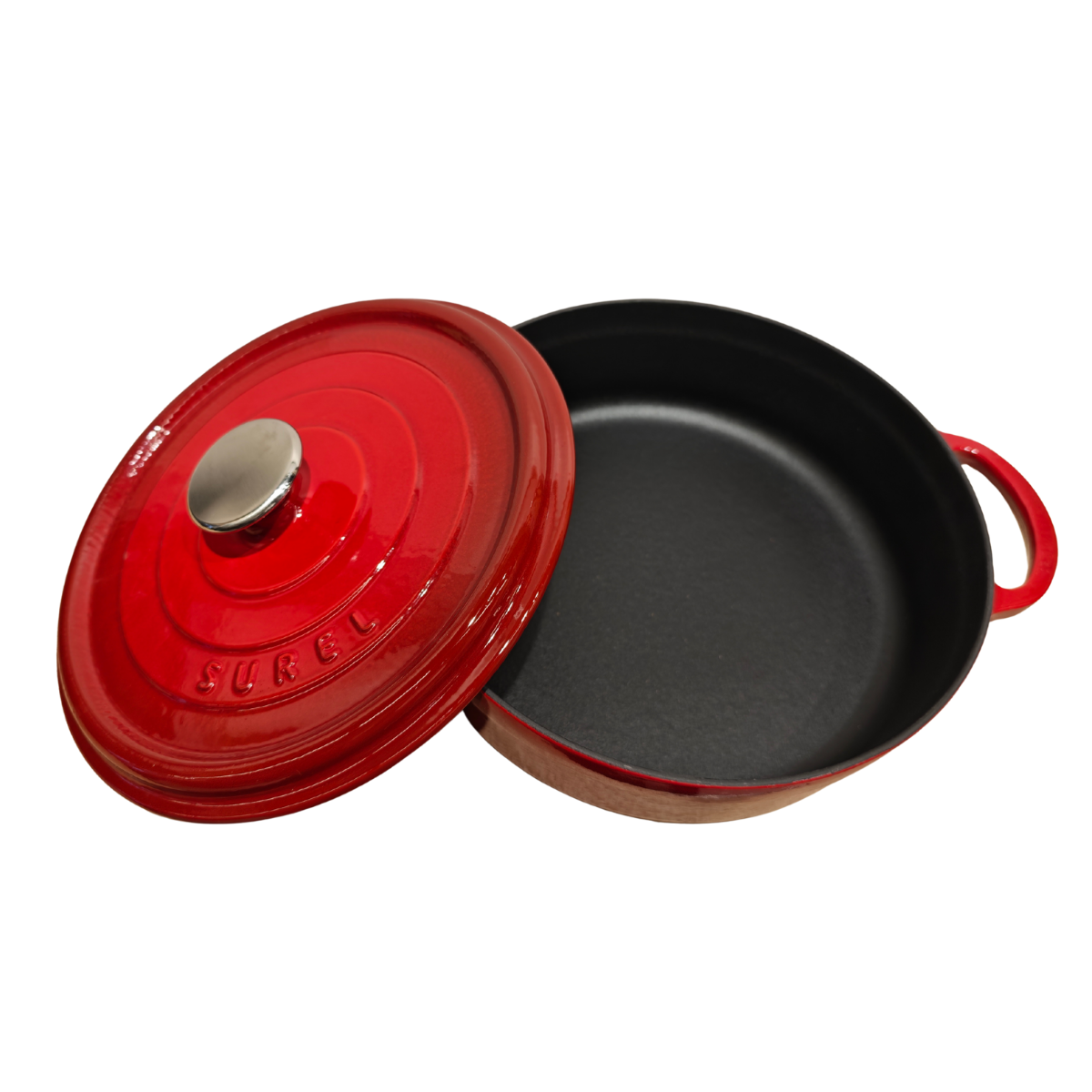 Sürel 28 cm Yuvarlak Sığ Tencere Degrade Kırmızı