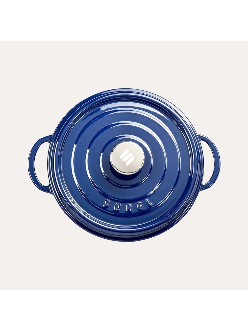 Sürel 24 cm Yuvarlak Sığ Tencere Parlak Koyu Mavi