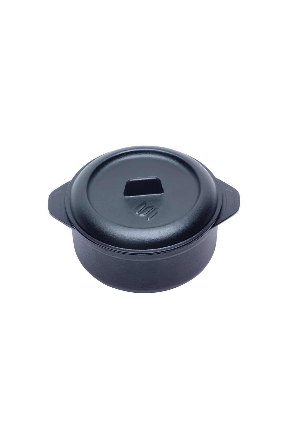 Sürel 12 cm 3'lü Yuvarlak Set Güveç Tencere Mat Siyah