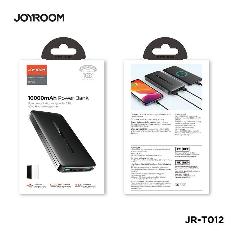JOYROOM JR-T012 POWER BANK 10000MAH BLACK