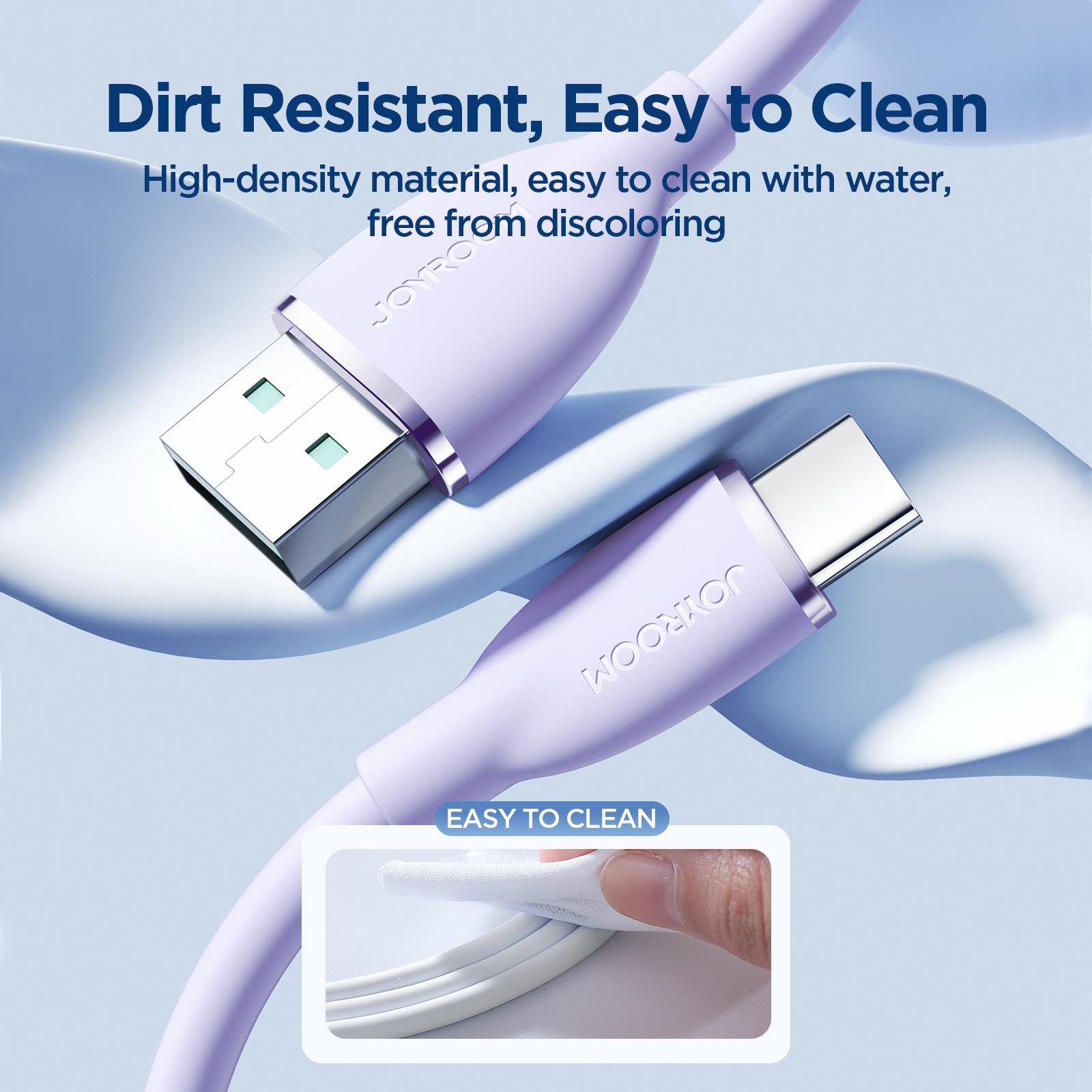 JOYROOM SA29-AC3 3A USB A-TYPE C 1.2M-PURPLE