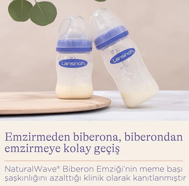 Lansinoh Natural Wave Biberon ve Biberon Emziği 240 ml