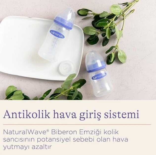 Lansinoh Natural Wave Biberon ve Biberon Emziği 240 ml