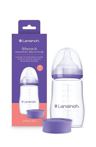 Lansinoh Natural Wave Biberon ve Biberon Emziği 160 ml
