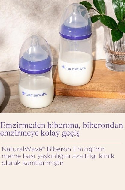 Lansinoh Natural Wave Biberon ve Biberon Emziği 160 ml
