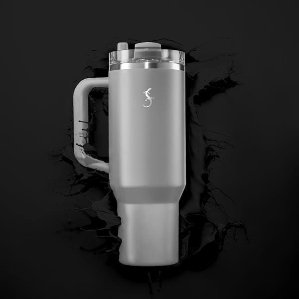 Lurch - “Big Cup” 1.2 L Granit Gri, paslanmaz Çelik Termos - Uzatılabilir Pipetli, Çift Cidarlı, Sızdırmaz - 240878