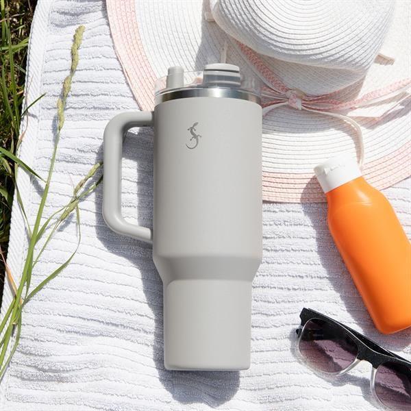 Lurch - “Big Cup” 1.2 L Granit Gri, paslanmaz Çelik Termos - Uzatılabilir Pipetli, Çift Cidarlı, Sızdırmaz - 240878