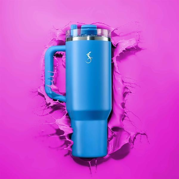 Lurch - “Big Cup” 1.2 L Okyanus Mavi, paslanmaz Çelik Termos - Uzatılabilir Pipetli, Çift Cidarlı, Sızdırmaz - 240979