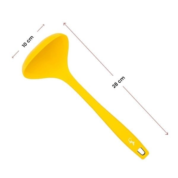 Lurch - Platin Silikon Çorba Kepçesi 28 cm Sarı - Yanmaz, Yapışmaz, Bükülmez, Çizmez, Tat ve Koku Bırakmaz - 240052