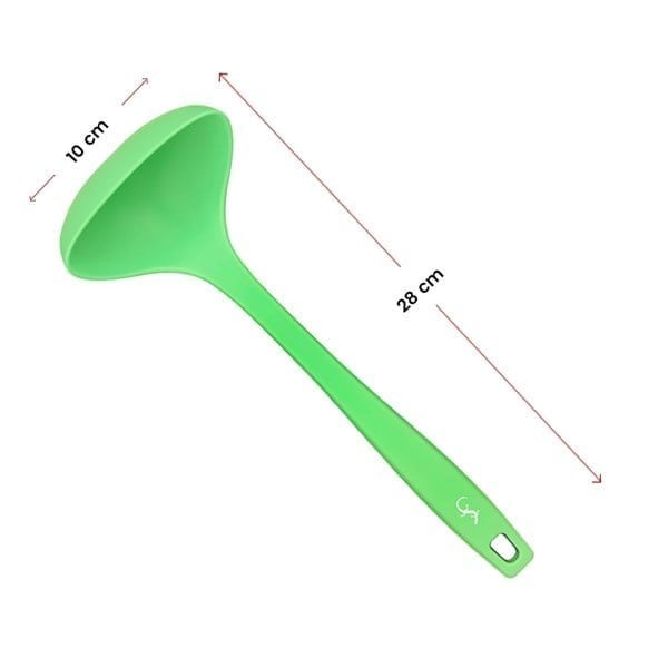 Lurch - Platin Silikon Çorba Kepçesi 28 cm Yeşil - Yanmaz, Yapışmaz, Bükülmez, Çizmez, Tat ve Koku Bırakmaz - 240092