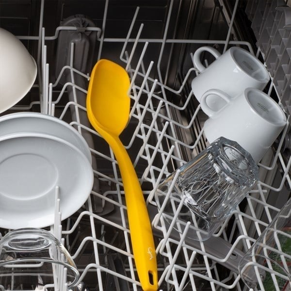 Lurch - Platin Silikon Servis Kaşığı 33,5 cm Sarı - Yanmaz, Yapışmaz, Bükülmez, Çizmez, Tat ve Koku Bırakmaz - 240054