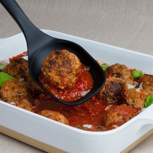 Lurch - Platin Silikon Servis Kaşığı 33,5 cm Siyah - Yanmaz, Yapışmaz, Bükülmez, Çizmez, Tat ve Koku Bırakmaz - 240614