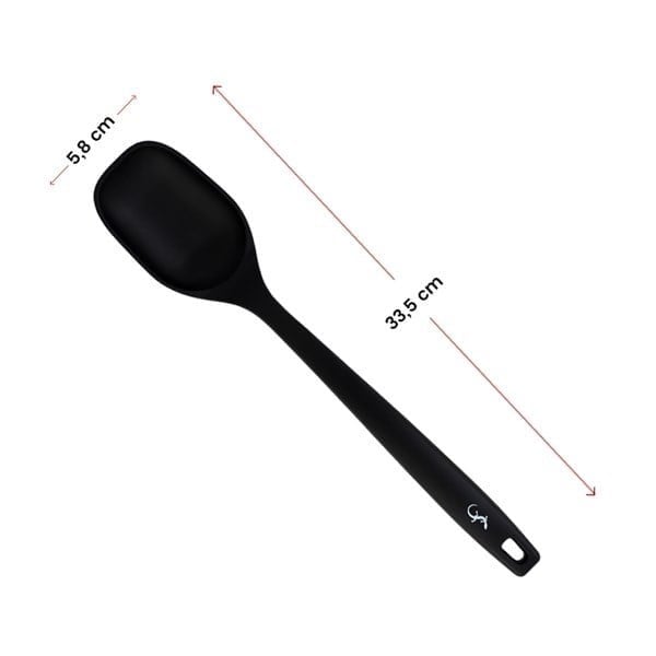 Lurch - Platin Silikon Servis Kaşığı 33,5 cm Siyah - Yanmaz, Yapışmaz, Bükülmez, Çizmez, Tat ve Koku Bırakmaz - 240614