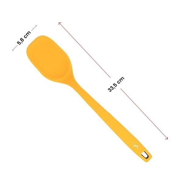 Lurch - Platin Silikon Servis Kaşığı 33,5 cm Sarı - Yanmaz, Yapışmaz, Bükülmez, Çizmez, Tat ve Koku Bırakmaz - 240054