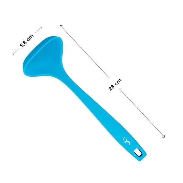 Lurch - Platin Silikon Sos Kepçesi 28 cm Mavi - Yanmaz, Yapışmaz, Bükülmez, Çizmez, Tat ve Koku Bırakmaz - 240115