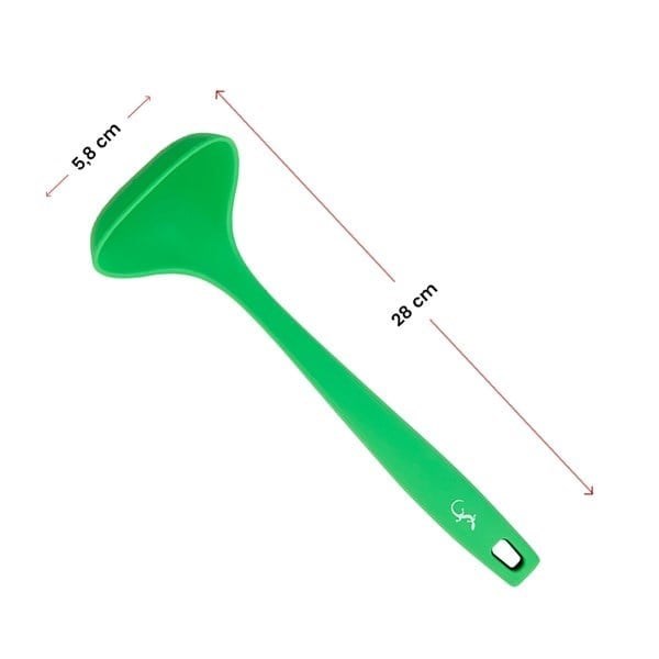 Lurch - Platin Silikon Sos Kepçesi 28 cm - Yeşil - Yanmaz, Yapışmaz, Bükülmez, Çizmez, Tat ve Koku Bırakmaz - 240095