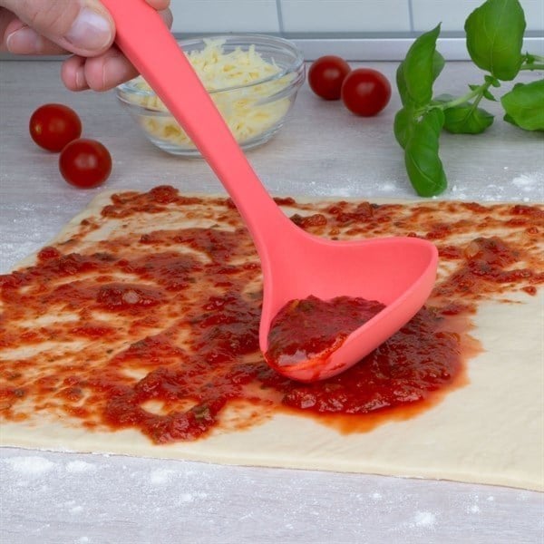 Lurch - Platin Silikon Sos Kepçesi 28 cm Somon - Yanmaz, Yapışmaz, Bükülmez, Çizmez, Tat ve Koku Bırakmaz - 240075