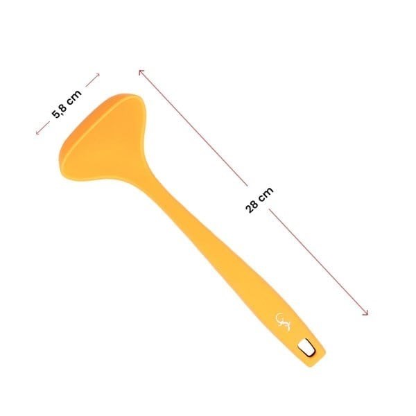 Lurch - Platin Silikon Sos Kepçesi 28 cm Sarı - Yanmaz, Yapışmaz, Bükülmez, Çizmez, Tat ve Koku Bırakmaz - 240055