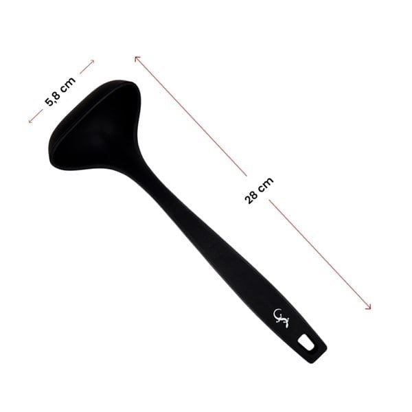 Lurch - Platin Silikon Sos Kepçesi 28 cm Siyah - Yanmaz, Yapışmaz, Bükülmez, Çizmez, Tat ve Koku Bırakmaz - 240615