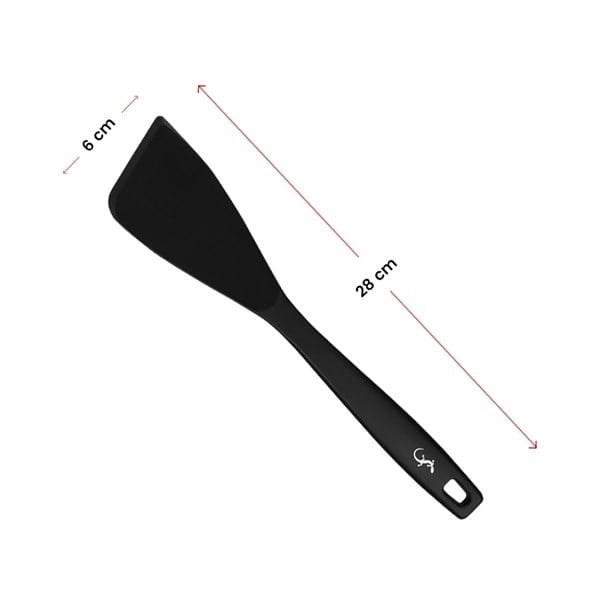 Lurch - Platin Silikon Spatula 28 cm Siyah - Yanmaz, Yapışmaz, Bükülmez, Çizmez, Tat ve Koku Bırakmaz - 240604