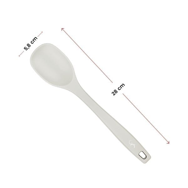 Lurch - Platin Silikon Yemek Kaşığı 28 cm Açık Gri - Yanmaz, Yapışmaz, Bükülmez, Çizmez, Tat ve Koku Bırakmaz - 240001