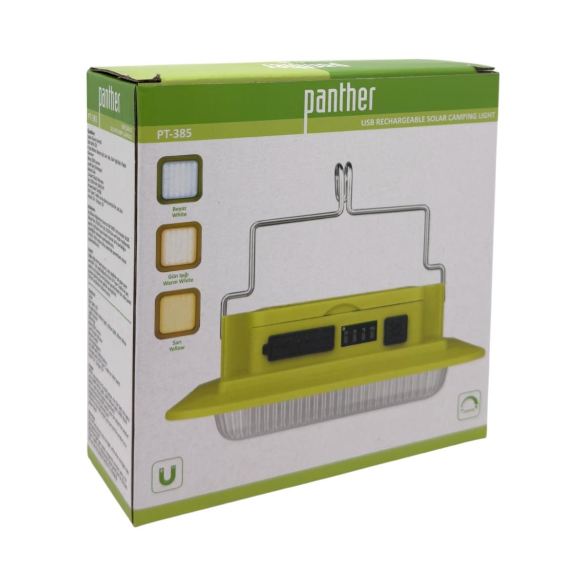 PANTHER PT-385 ŞARJLI SOLAR KAMP LAMBASI