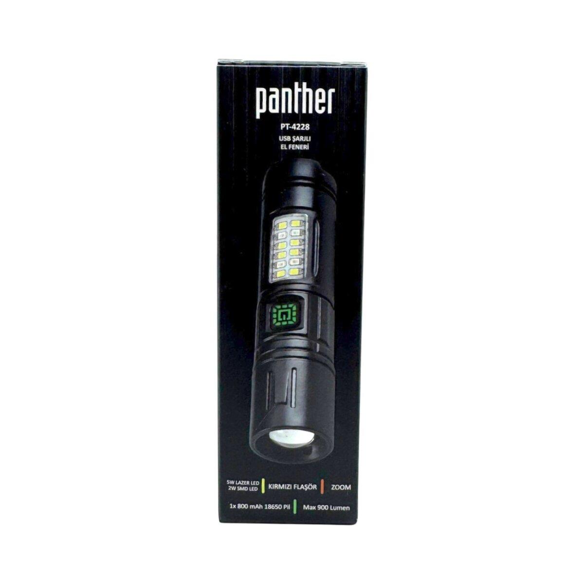 PANTHER PT-4228 USB ŞARJLI EL FENERİ