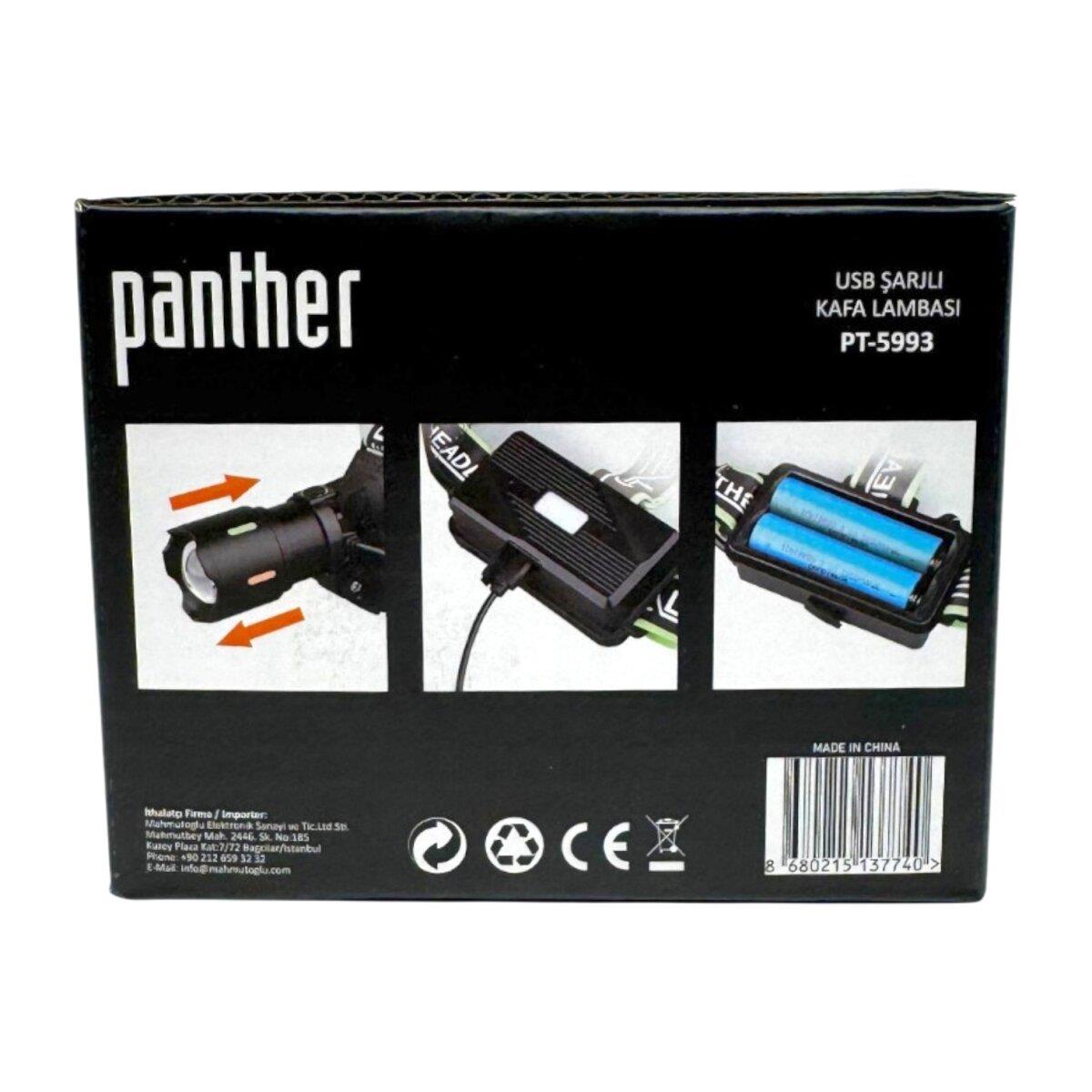 PANTHER PT-5993 USB ŞARJLI KAFA LAMBASI