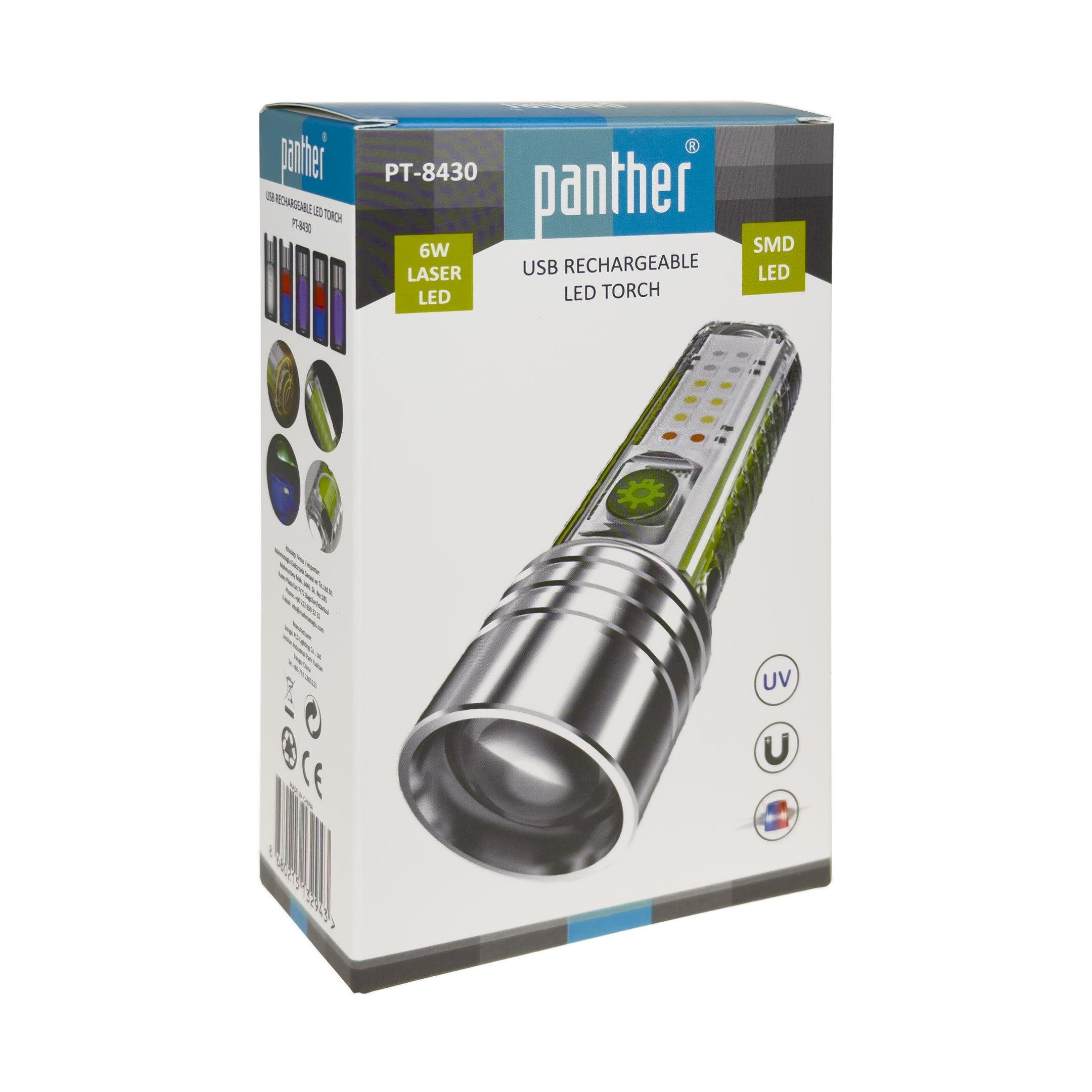 PANTHER PT-8430 USB ŞARJLI EL FENERİ