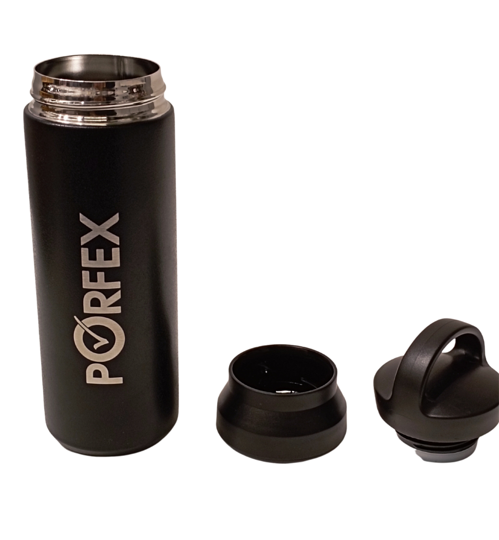 PORFEX 2350 MAT SİYAH ÇELİK TERMOS