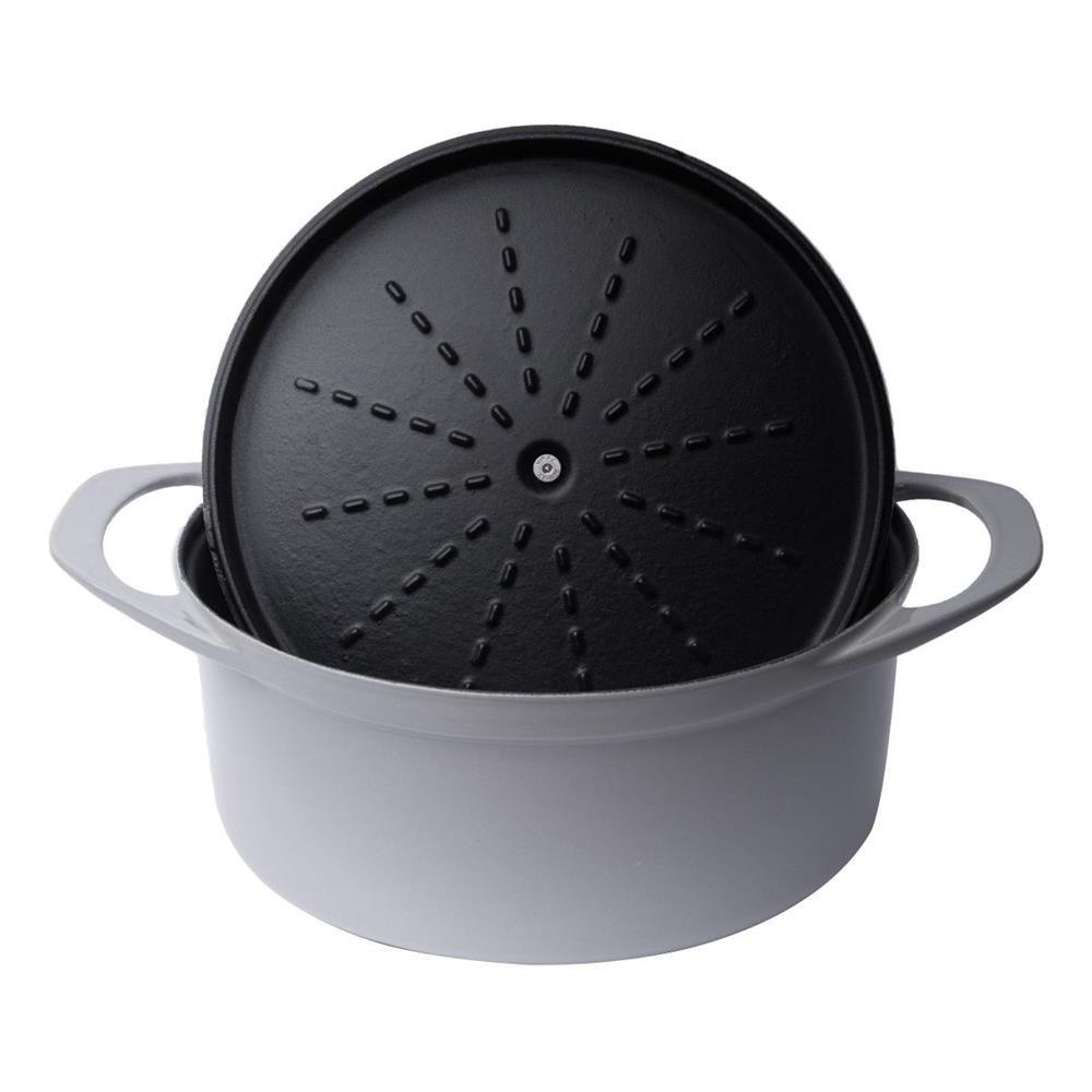 Potart Stone Gri Derin Döküm Tencere 28 cm